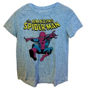 Marvel Amazing Spider-Man Graphic T-Shirt Womens XL Blue